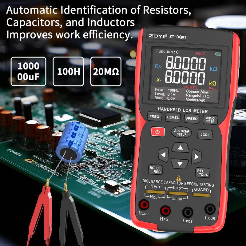 ZOYI ZT-DQ01 Intelligent LCR Tester digital bridge 100KHz , automatic measurement of resistance, capacitance and inductance