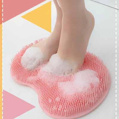 Bath Massage Foot Scrubber Mat Foot Massage Silicone Wash Body Exfoliating Non-Slip Bathing Tool Bath Brush Back Rubbing 1PCS with Suction Cup