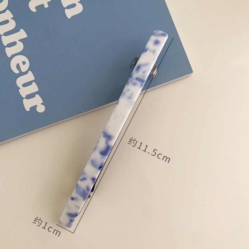 Retro Blue & White Porcelain Pattern Acetate Hair Claw