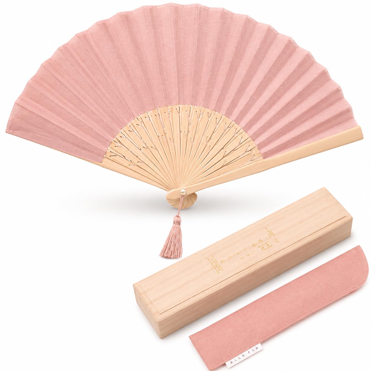 Shoroku Koeda Folding in Paulownia Wood Box with Fan Day Summer Fan for Women Blossom [Nishikawa Shoten] Fan, Pouch, Mother s Gift, (Cherry Design)