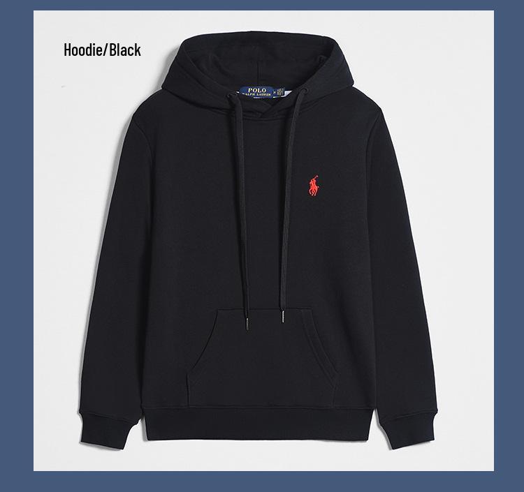 Hanorac cu fermoar pentru bărbați, casual, cu logo cal brodat - Mânecă lungă, culoare solidă, stil primăvară/toamnă