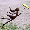 Decorative Flying Girl Balancing Kite Metal Art Garden  Kinetic Wind Sculpture Outdoor Decor for Patio Flower Bed Lawn Yard