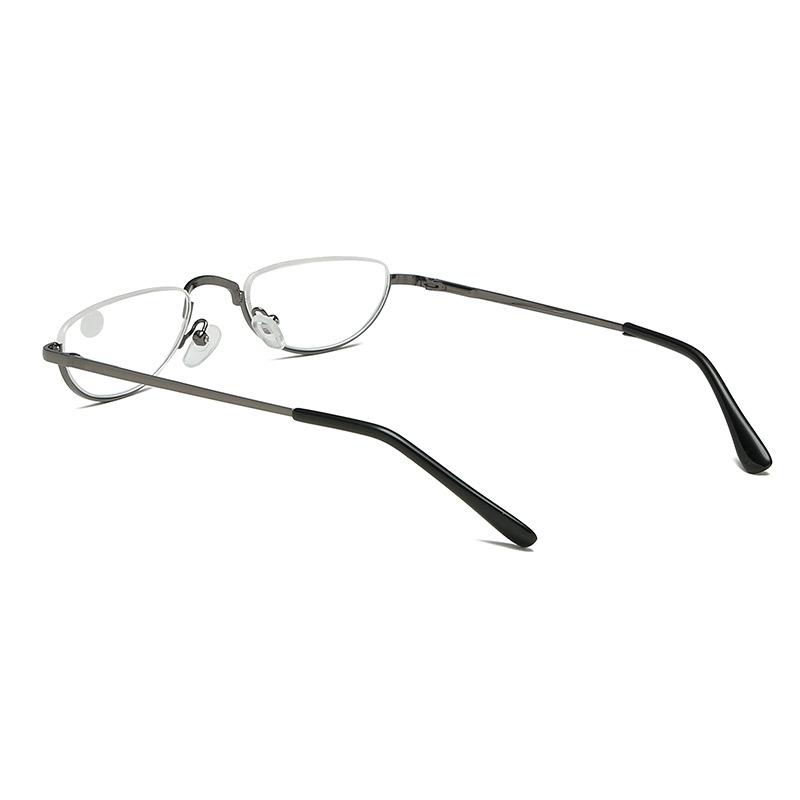 Retro Ultra-licht Metall Halb Rahmen Lesebrille Tragbare Männer Frauen Leser Optische Spektakel Kleine Rahmen Brillen