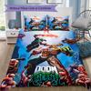 Retro DOOM Pattern Bedding,Quilt Set Quilt Cover Pillowcase Home Birthday Gift (1*duvet Cover+2*pillowcase,without core)SSJT0917256
