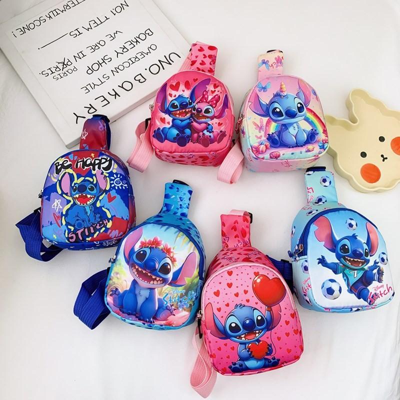 Lilo Stitch Kids Cartoon Mini Backpack With Polyester Fabric For Toddler Daily Use
