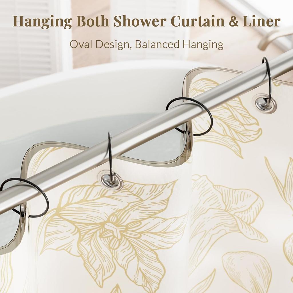 Shower Curtain Rings, Bathway Shower Curtain Hooks, Black Shower Curtain Rings Rust Proof, Anti-Drop Shower Rings for Curtain, Shower Hooks for