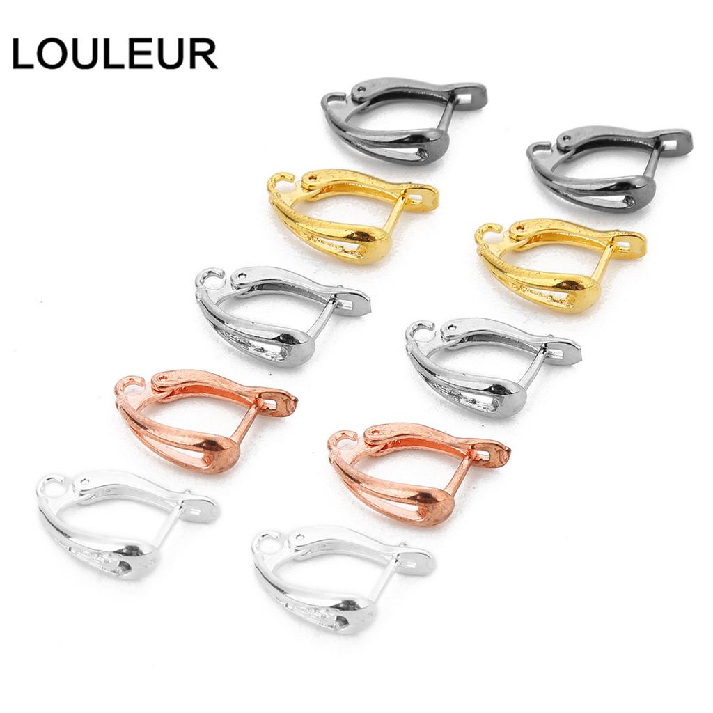 10pcs 11*18mm U Shape Copper Earrings Hooks Plated French Earring Hook Ear Wire Lever Back Open Loop DIY Jewelry Making Findings