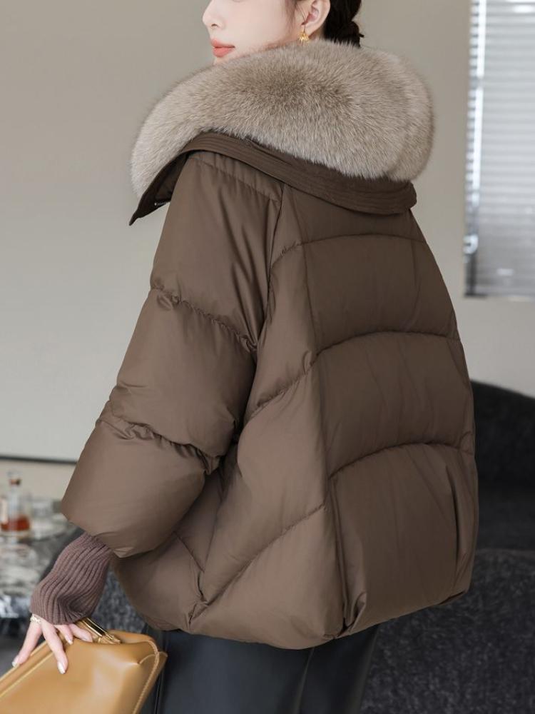 New Winter Warm Goose Down Jackets Natural Collar Puffer Jackets Women Thick Female Streetwear Coats