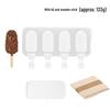 Oval Silicone Ice Pop Mold - Food Grade, 4 Cavities for DIY Popsicles
