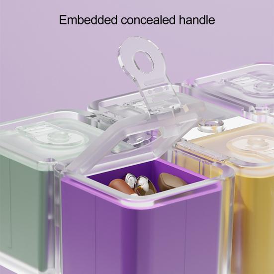 Cube Pill Box with Lanyard Portable 8-Cell Medicine Box Sealed Pill Dispenser Cube 7