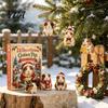 Holiday Home Decor Guinea Pig Advent Calendar, 24-Day Acrylic 2D Ornament Set with Cute Animal Figurine Christmas Outfits, Tree Hanging Decor,