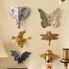 Resin Handicrafts Simulated Animal Statues Golden Bird Background Wall Decoration Three-dimensional Pendant Butterfly Bat