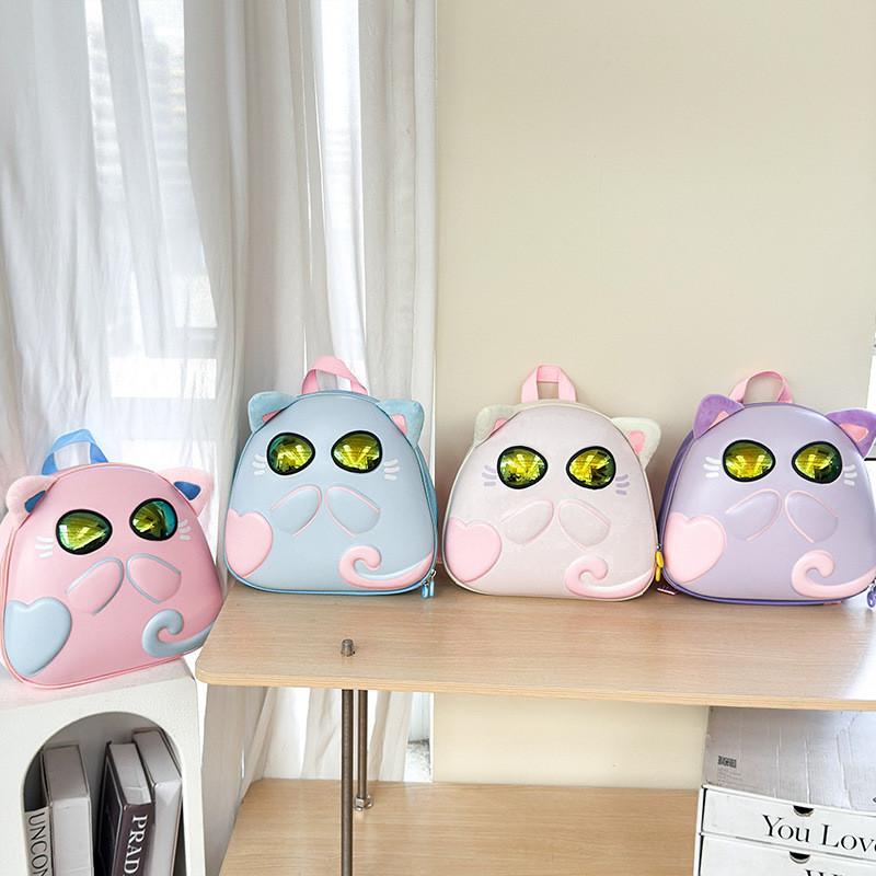 Stylish And Lightweight Childrens Backpack With Charming Cat Image Ideal Preschool For