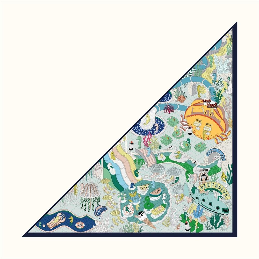 

Marine Printing Triangle Scarf Shawl Hijabs Luxury Women Triangle Bandana Foulard Neckerchief For Ladies 130x85cm