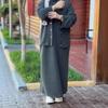 2025 cross-border European and American autumn new cardigan temperament button coat waist knitted hip skirt women's clothing