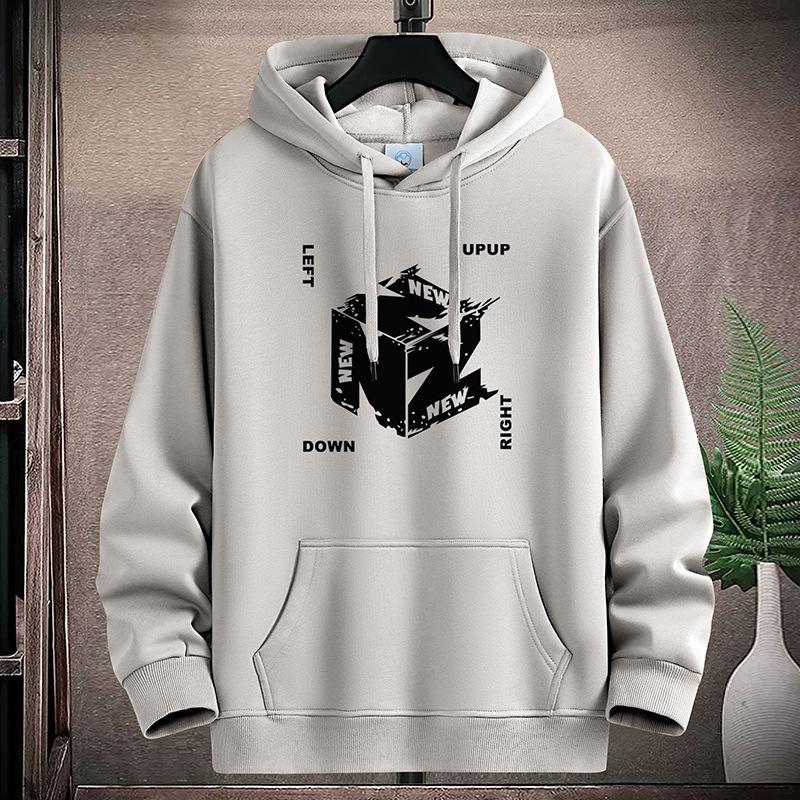 NZ M-5XL Herr Fleece Hoodie Lös Hooded Sporttröja Plus Size Pojkar Pullovrar