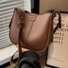 Women's Simple Design Luxury Leather Bucket Handbag Fashion Style Shoulder Crossbody Bag