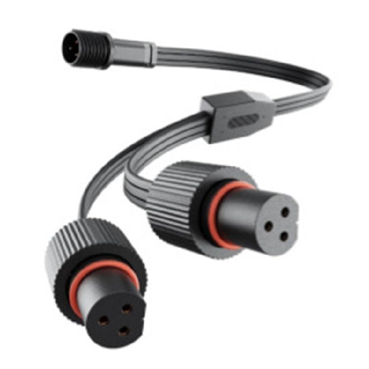 

Sturdy PVC Double Output Extension Cord All Weather Proof Y-Splitter for Efy Permanent Light Party Illumination чорний