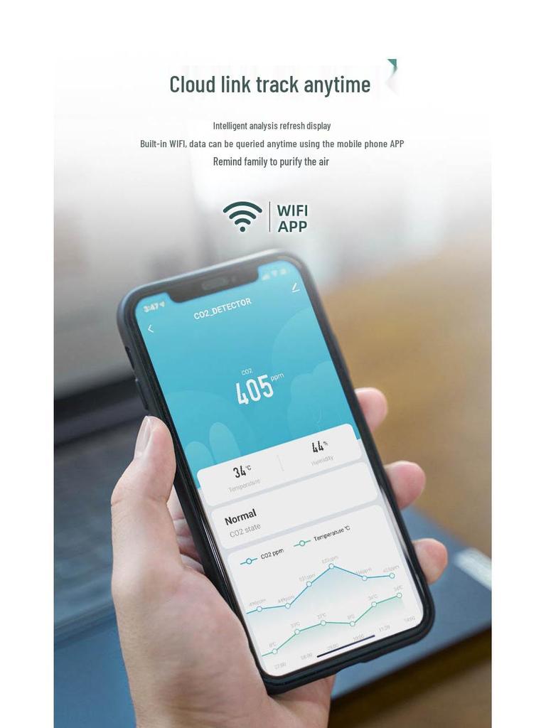 Infrared CO2 Detector with Tuya Temp & Humidity Sensor - Accurate Air Quality Monitoring