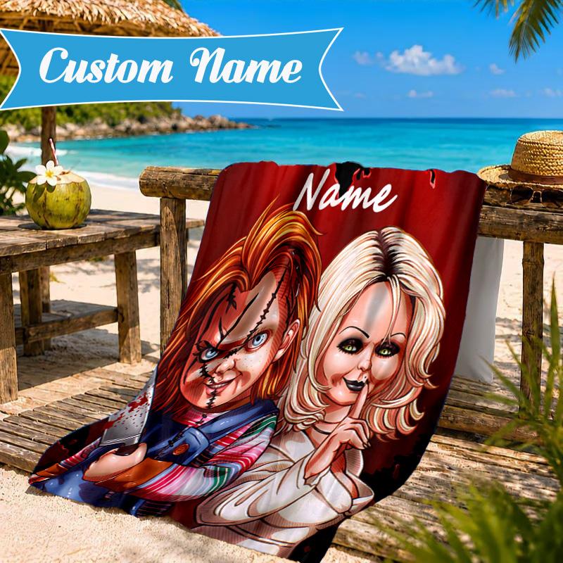 Custom Name Chucky Beach Towel, Soft Quick-Dry Beach Towel, Ideal for Pool, Camping, Perfect Travel Essential Gift