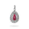 Vintage Red Corundum 925 Sterling Silver Pendant