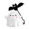 Cute Resin Ghost Statue Walking Dog Figurine, Holding Bat Balloon Statue, Spooky Halloween Children Room Desktop Decor Decor, Mini Stable Base