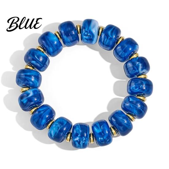 Shiny Luster Bracelet Boho Beaded Bracelets Colorful Acrylic Beads Adjustable K