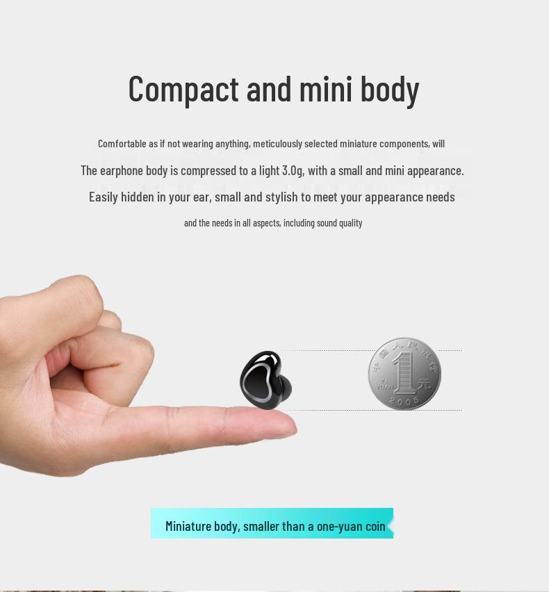 X7 Mini TWS Invisible Bluetooth 4.1 Earbuds with Charging Case for Sports