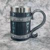Handcrafted Wooden-Style Barrel Beer Mug with Stainless Steel Lining – Large Capacity