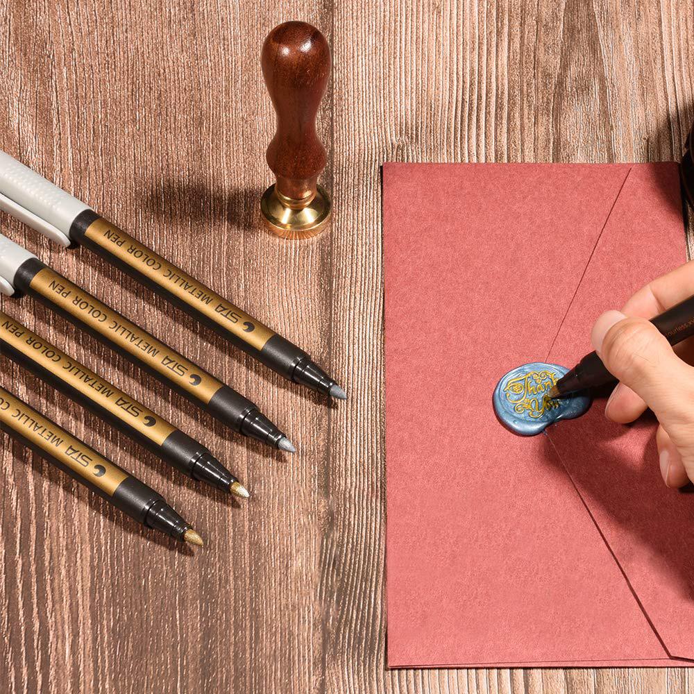 4pcs Wax Seal Pen Kit, Special Wax Seal Pen for Decorating Wax Seal Stamp, Fit All Wax Seal Beads or Wax Seal Sticks, Ideal Tool
