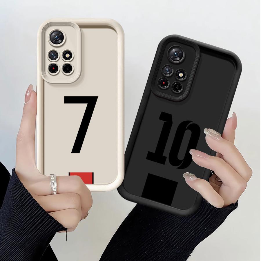 Soft Shell Phone Case for Xiaomi Redmi Note 13 14 Pro Plus 10 11 12 Pro 12s 11s FootBall Number
