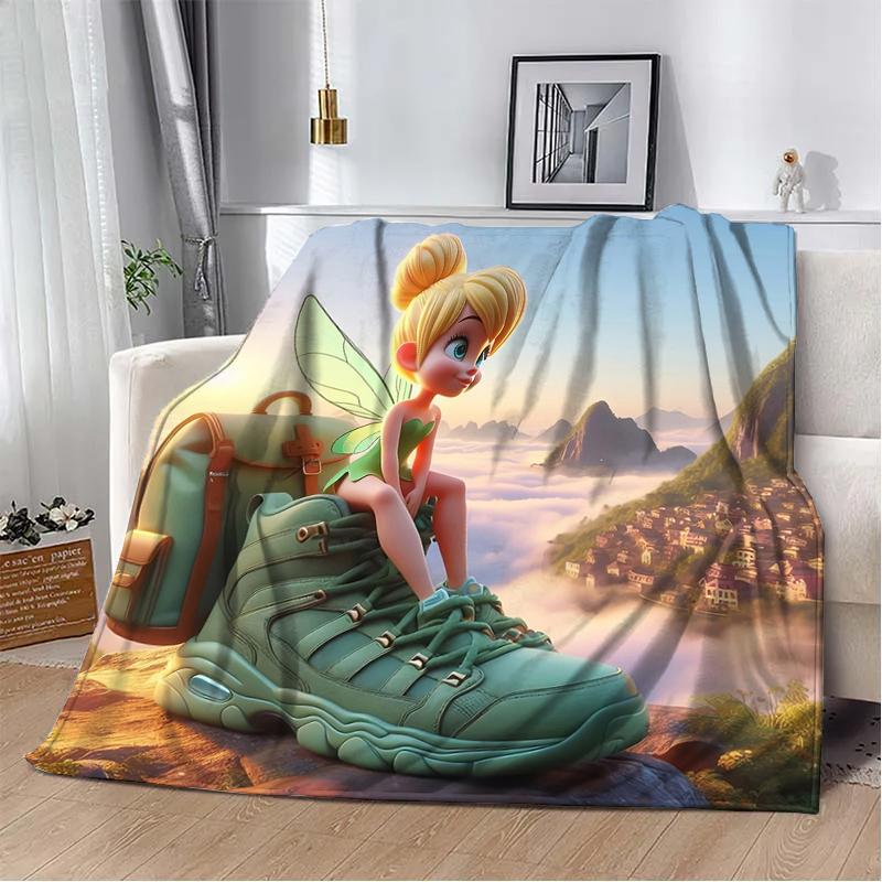 31 Style Disney Tinker Bell Printed Kids Blanket Soft and Warm Bedding for Bed Sofa Outdoor Travel Picnic Cover Blanket Gift Art
