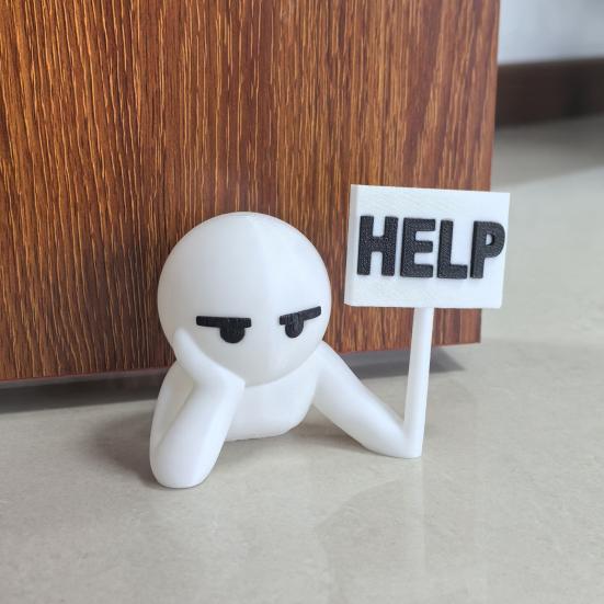 Villain Door Stopper Wedge Wall Protector Anti-slip Windproof No Drilling Anti-collision Carpet Tile Concrete Wooden Floor Asking Help Guy Doorstop