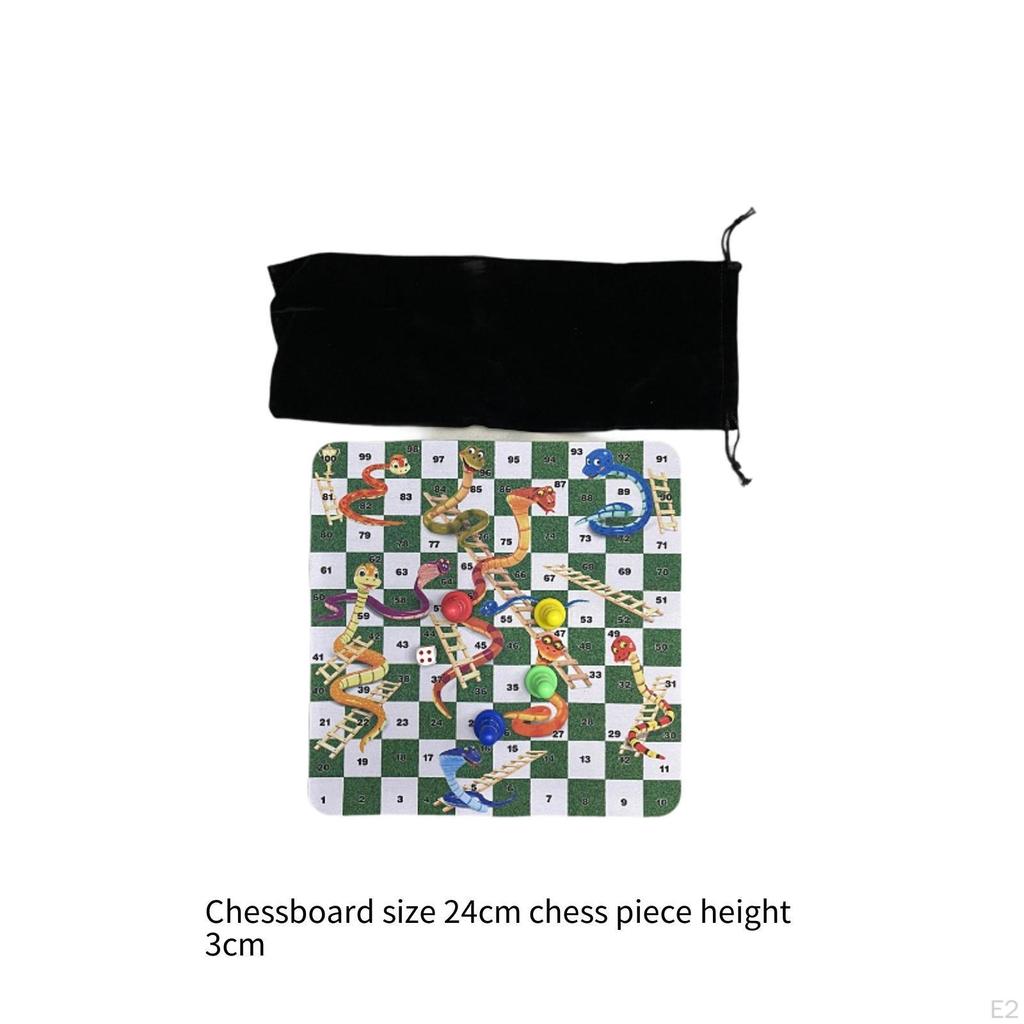 Snakes and Ladders Board Game Set Portable Classic for Kids Adults Family Fun Toys Outdoor