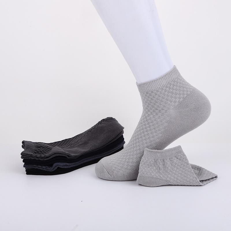 Men's Casual Cotton Bamboo Fiber Checkered Socks