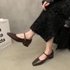 2025 New Autumn Korean Version of Fairy Thick Heel Mary Jane Small Leather Shoes French Evening Temperament Commuter Single Shoes Woman