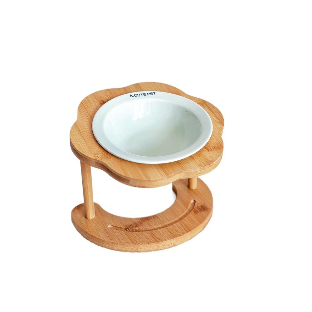 

Wooden Pet High Foot Bowl Cute Pet Drinking Feeder Food Dispenser Cat Bowl Kitten Puppy зелёный