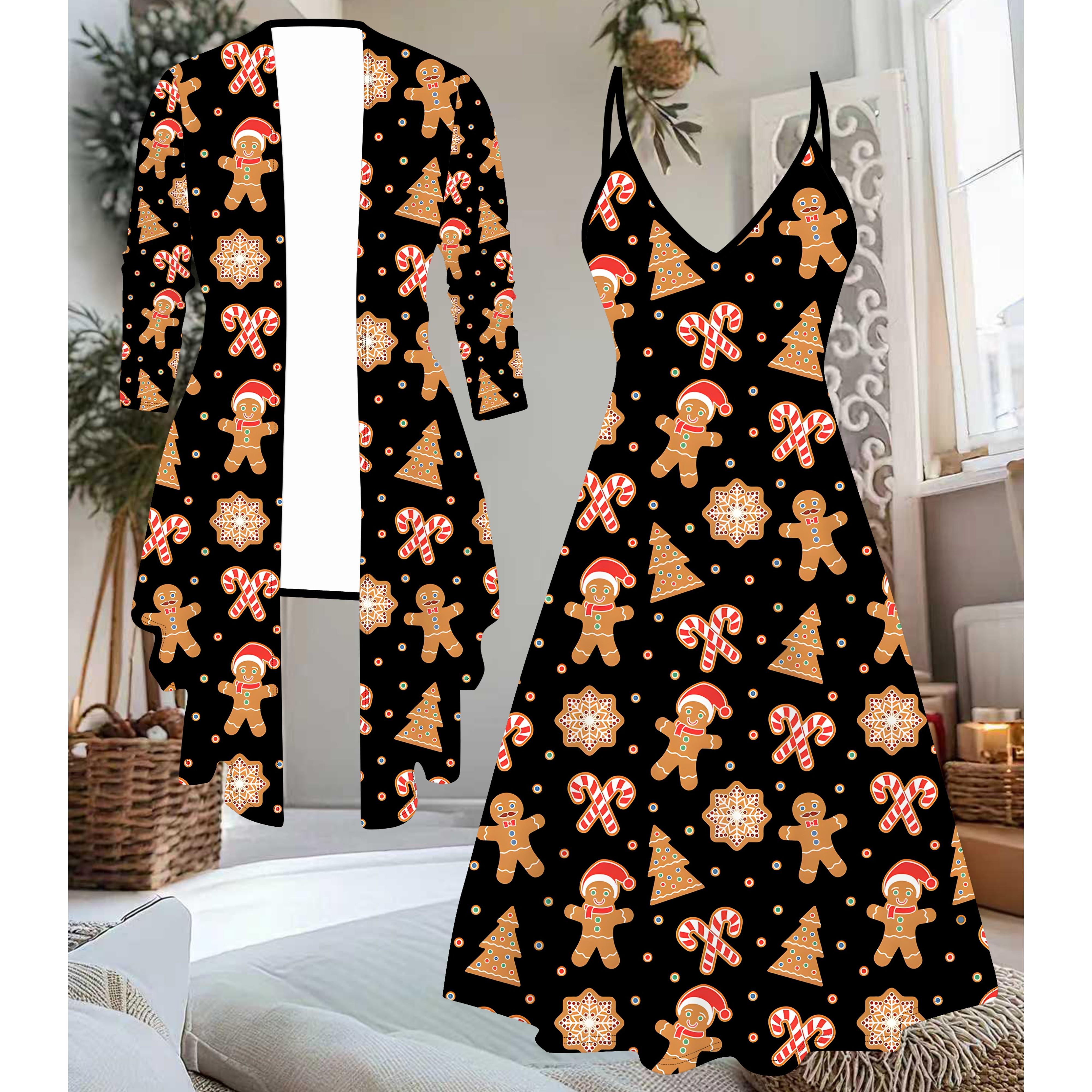 

3D Christmas Printed Set Dress Coat for Valentine s Day, Eccentric Classical Totem Fashion Print,suitable for Various Scene Fashion Styles XXL жовтий