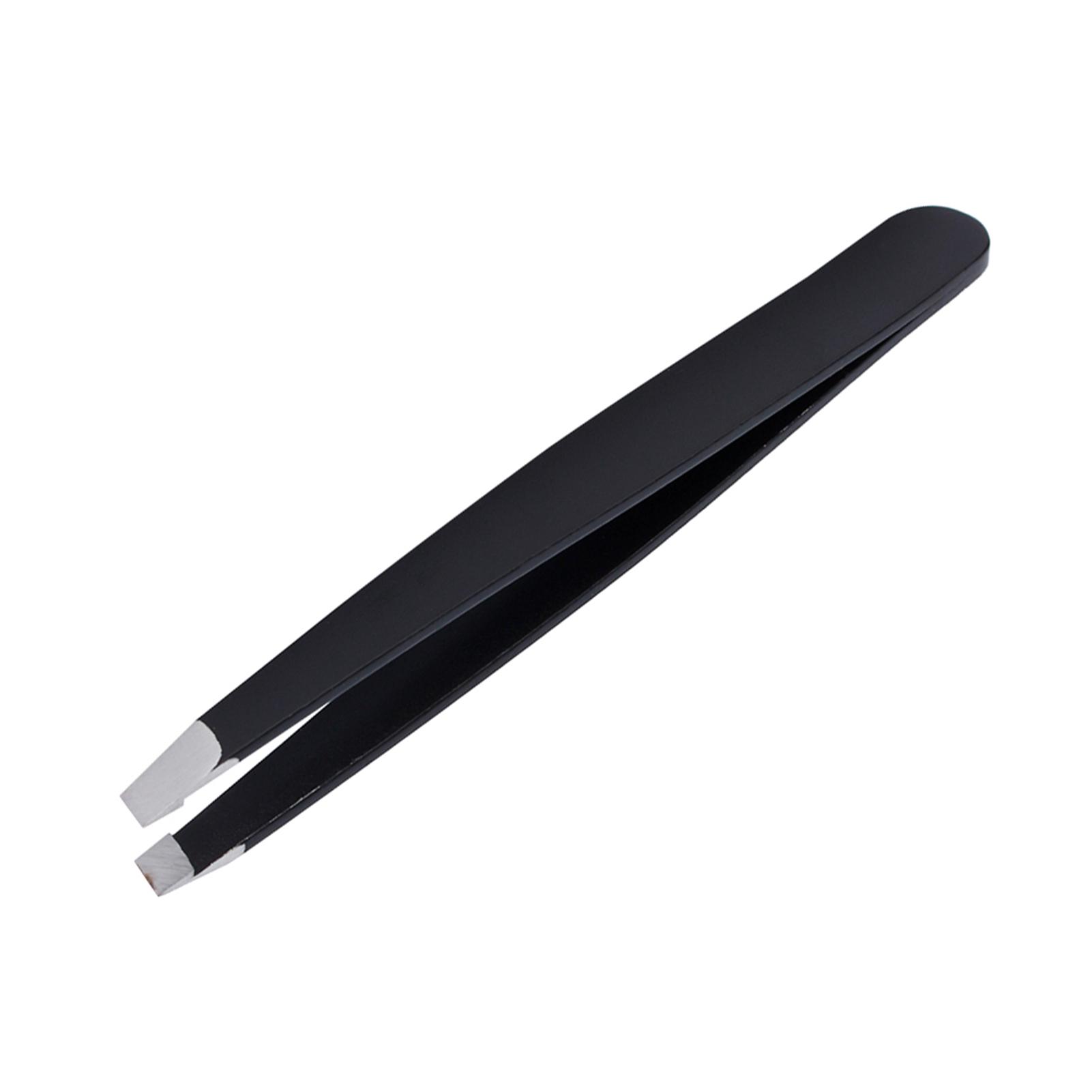 

1 шт. Черно-розовый пинцет для бровей, для удаления волос, скошенный, из нержавеющей стали, зажимы, инструмент для макияжа