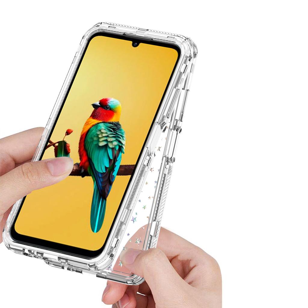 For ZTE Blade A35/A55 Case Clear Acrylic TPU Hybrid Phone Cover with Laser-printed Film