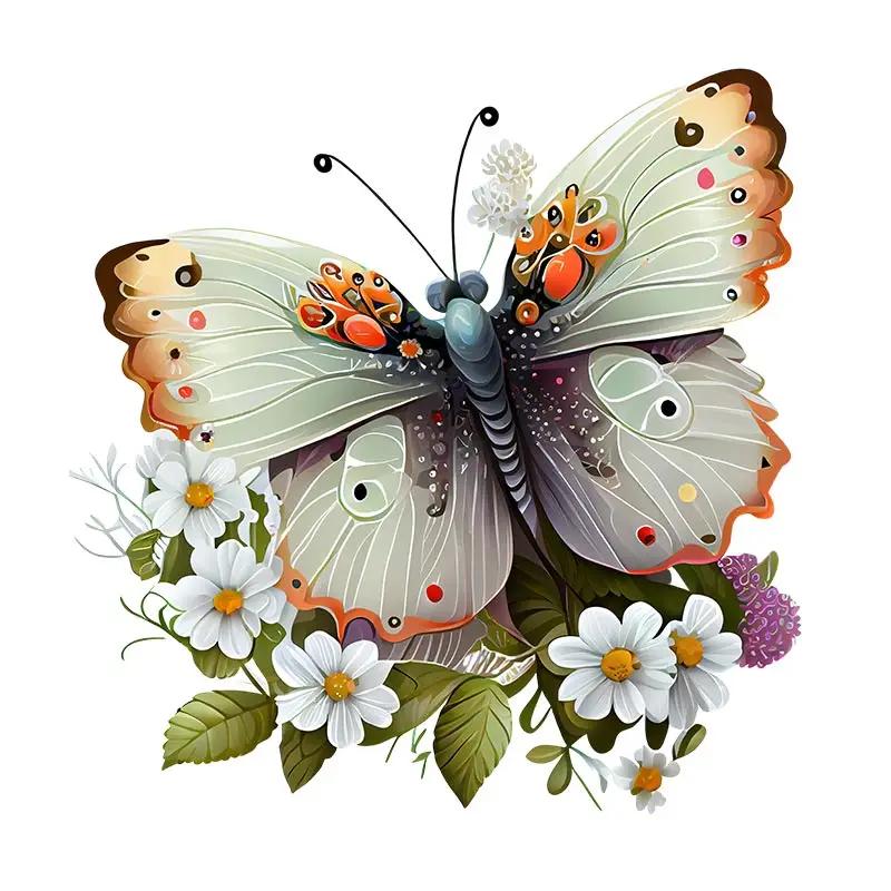 

Butterflies Plants Flowers Wall Sticker Bathroom Toilet Decor Decals Living Room Cabinet Home Decoration Self Adhesive Mura (as the picture,15cm(5.9 inch))