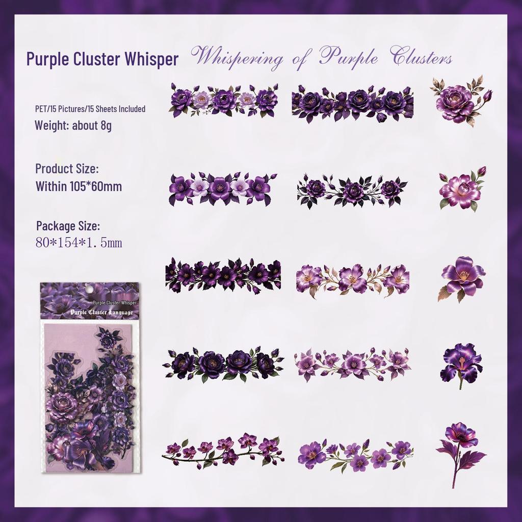 Dark Phantom Floral Art Journal Sticker Pack: Dark Theme, 6 Designs