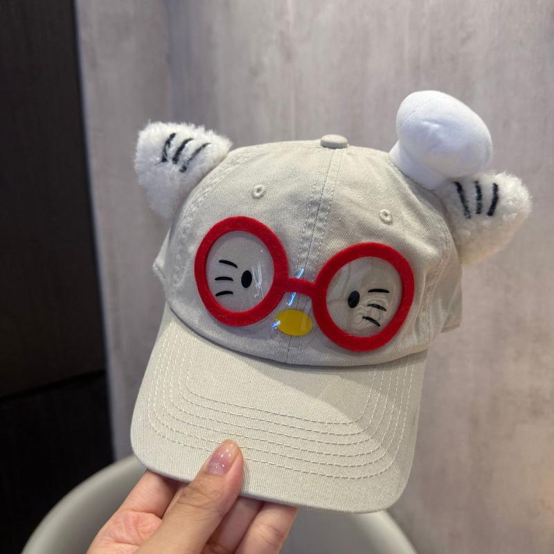 Korean Version of the New Parent-child Cartoon Bear Letter Soft Brim Cap Spring and Autumn Shopping Travel New Baseball Cap