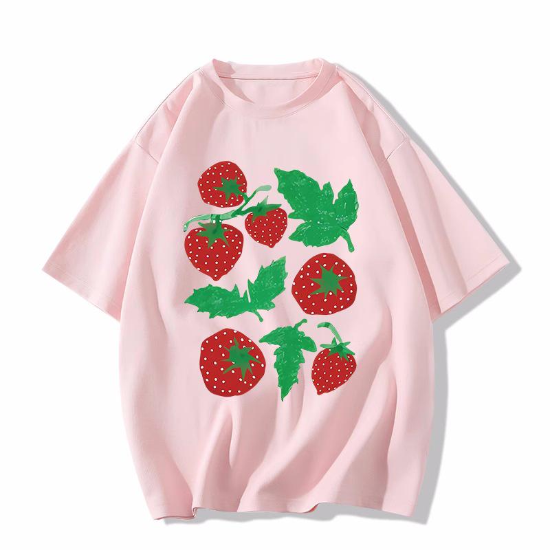 

Женская белая футболка с полурукавом в корейском стиле 2025 года 3XL розовый