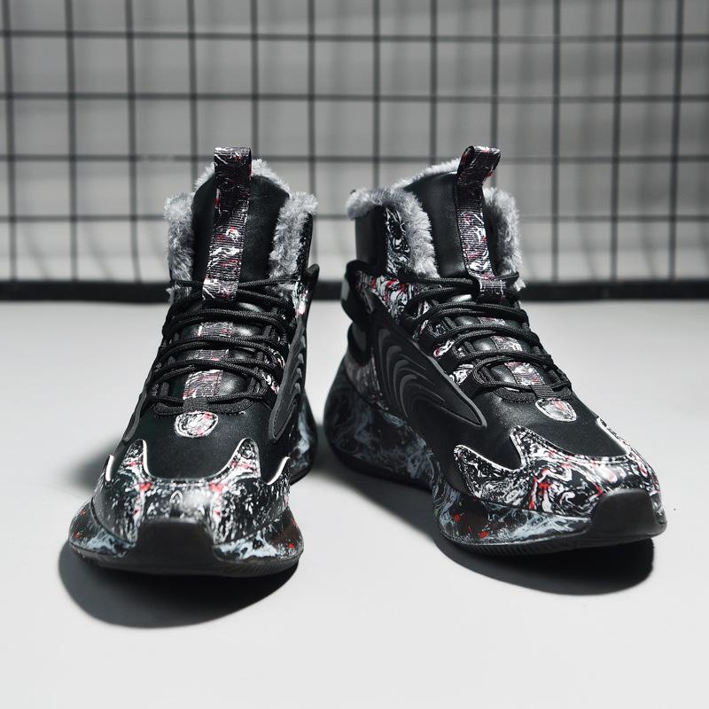 Sports and Leisure Shoes Mandarin Duck Dad Shoes Winter New Velvet Warm Cotton Shoes Snow Versatile High-top Shoes