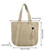 Casual Solid Color Tote Bag Large Capacity Hand Woven Shoulder Bag Tassel Pendant Square Handbag Women