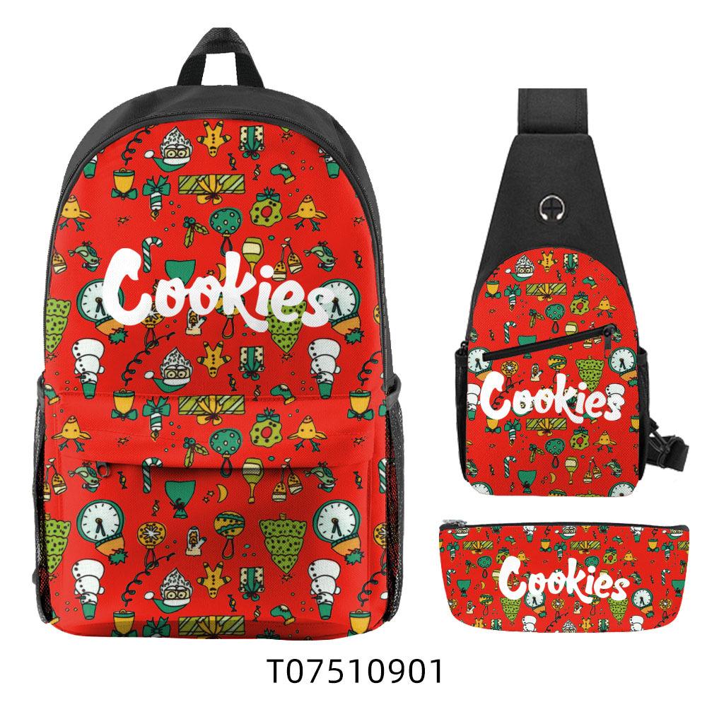 

Cook Backpack Oxford Cloth Student Schoolbag Computer Bag Shoulder Bag Satchel Pencil Case Three-Piece Set Three-piece backpack set