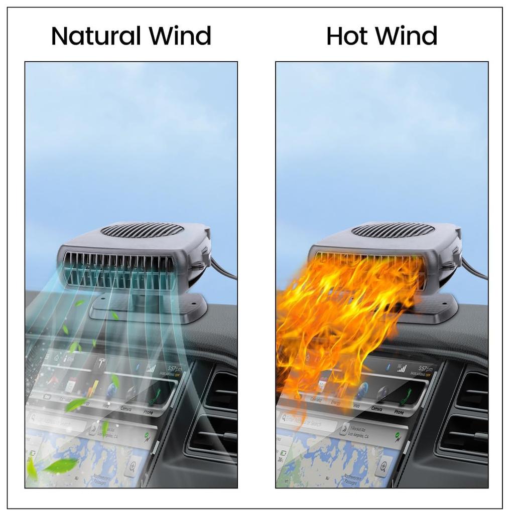 Car Fan Heater, Rapid Heating, For Both Cold and Cold Use, Car Heater, 360°