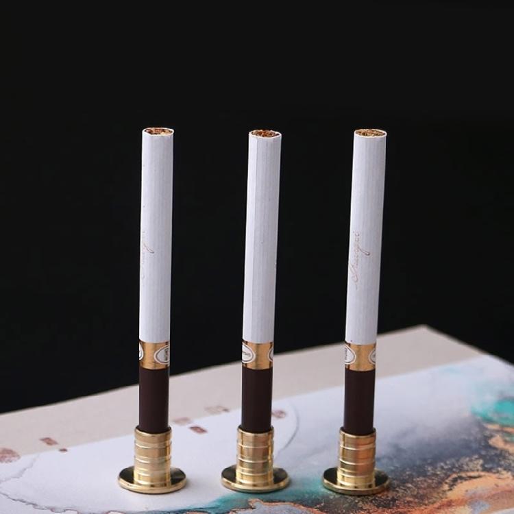 3Pcs Vintage Metal Cigarettes Holder Incenses Stick Holder Handcraft Incenses Burners with Flower Base Ashes Catcher