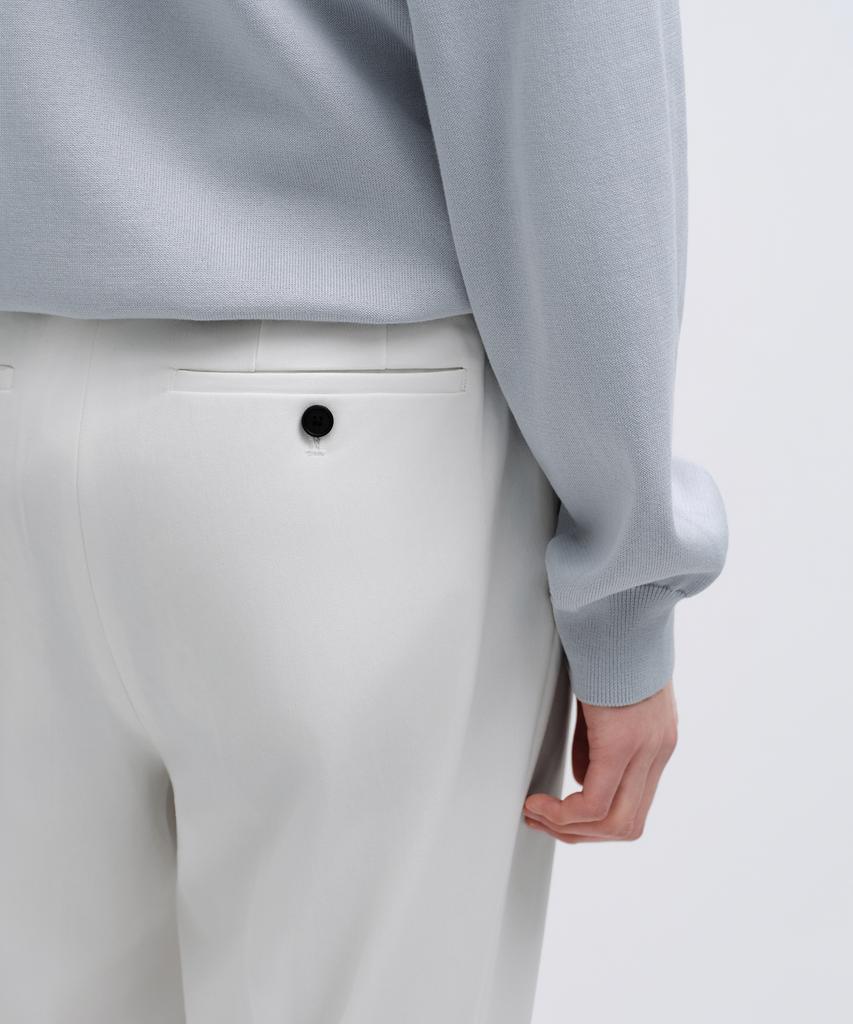 MUSINSA STANDARD Wide Hidden Banding Slacks [White]